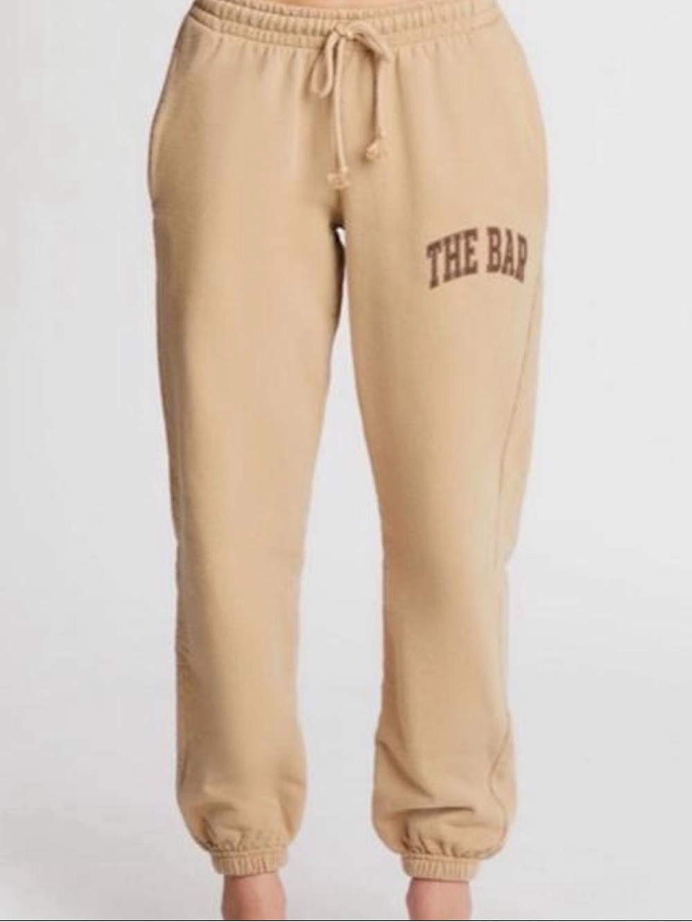 The Bar varsity Sweatpants in chocolate chip with Logo